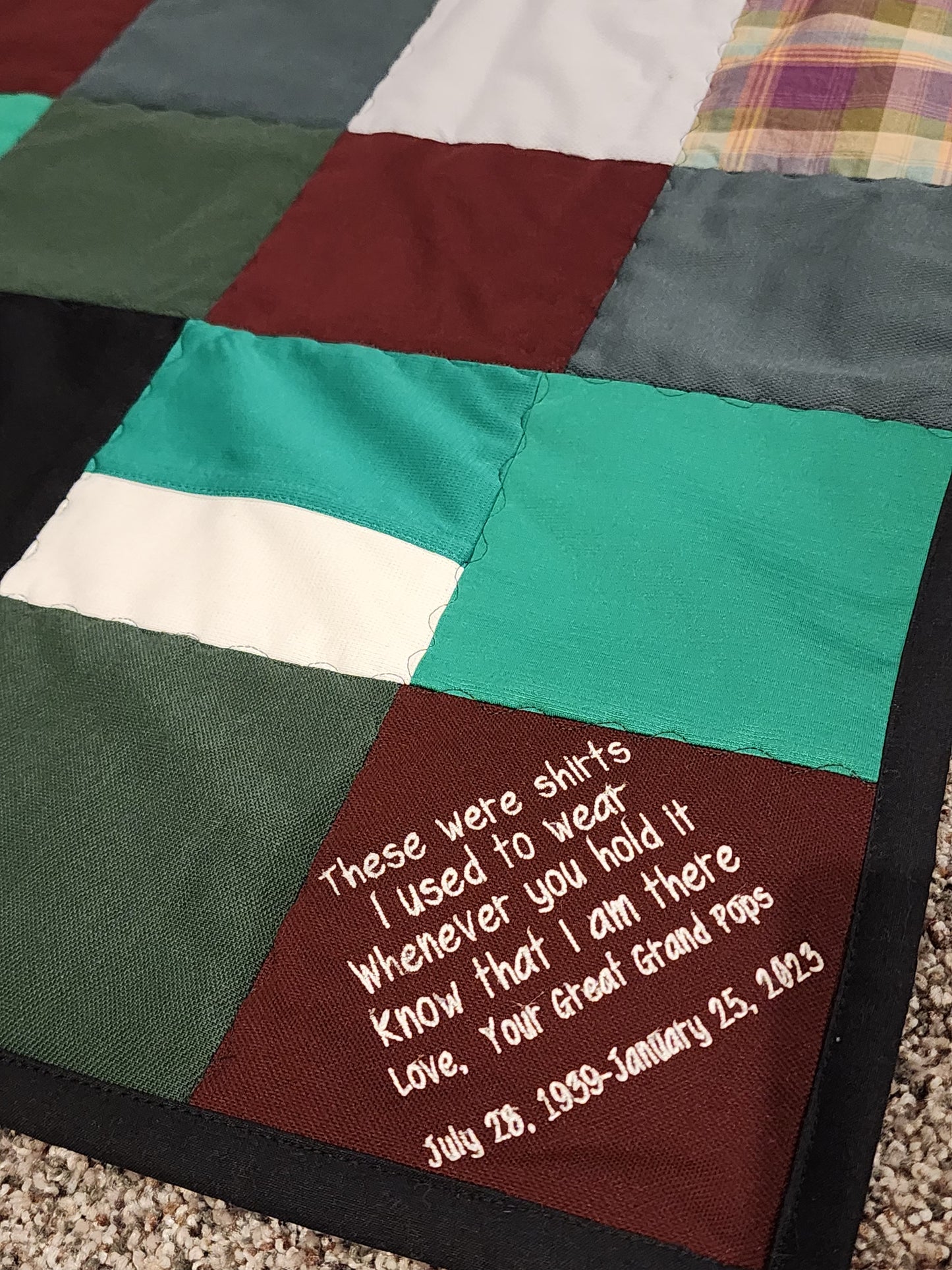 Small Square Memorial Quilt – A Thoughtful Keepsake from Meaningful Clothing