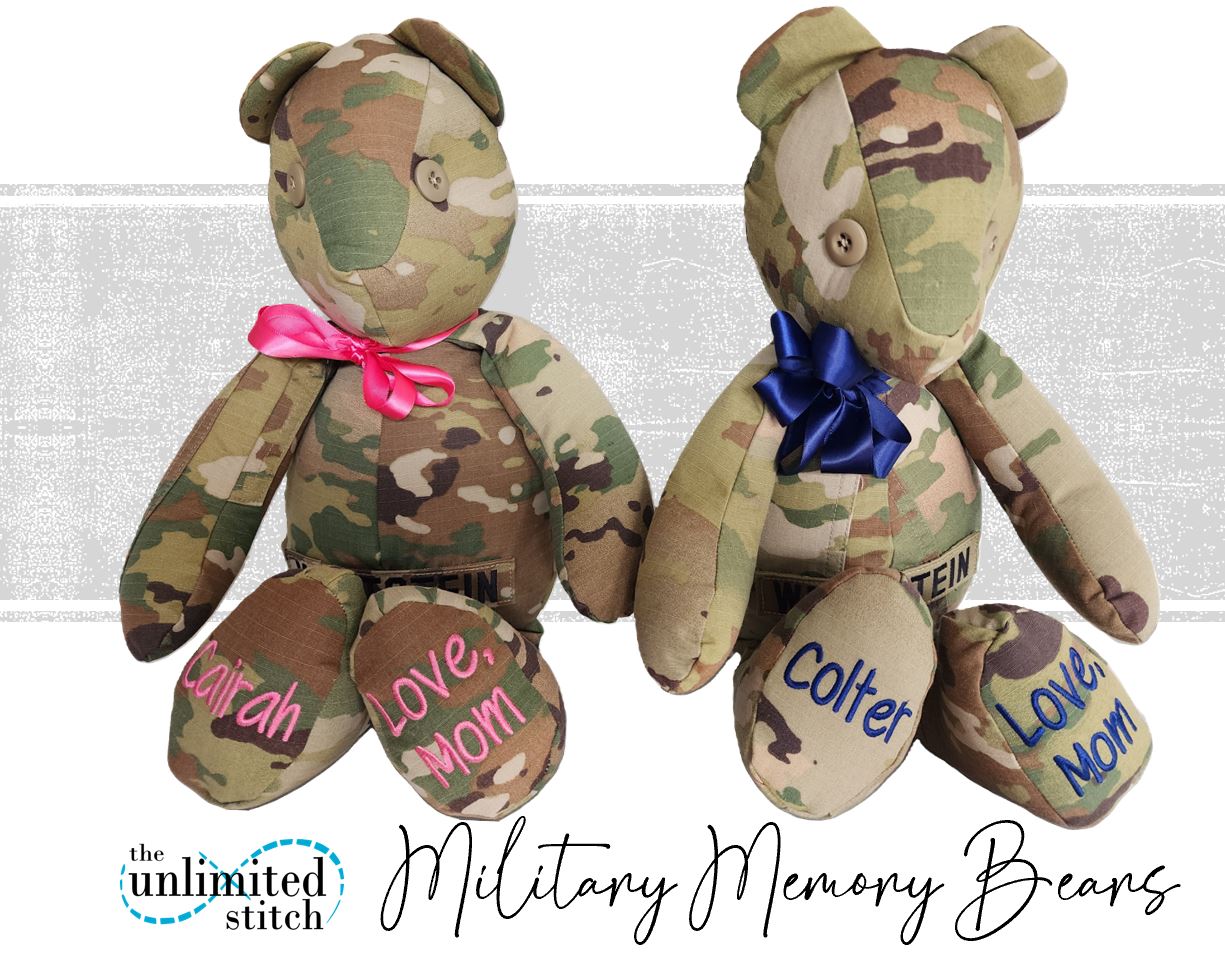 Military Memory Bear from Uniforms | 18" Service Keepsake Bear
