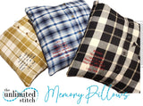 Keepsake Memory Pillow Made from Loved Ones Clothes