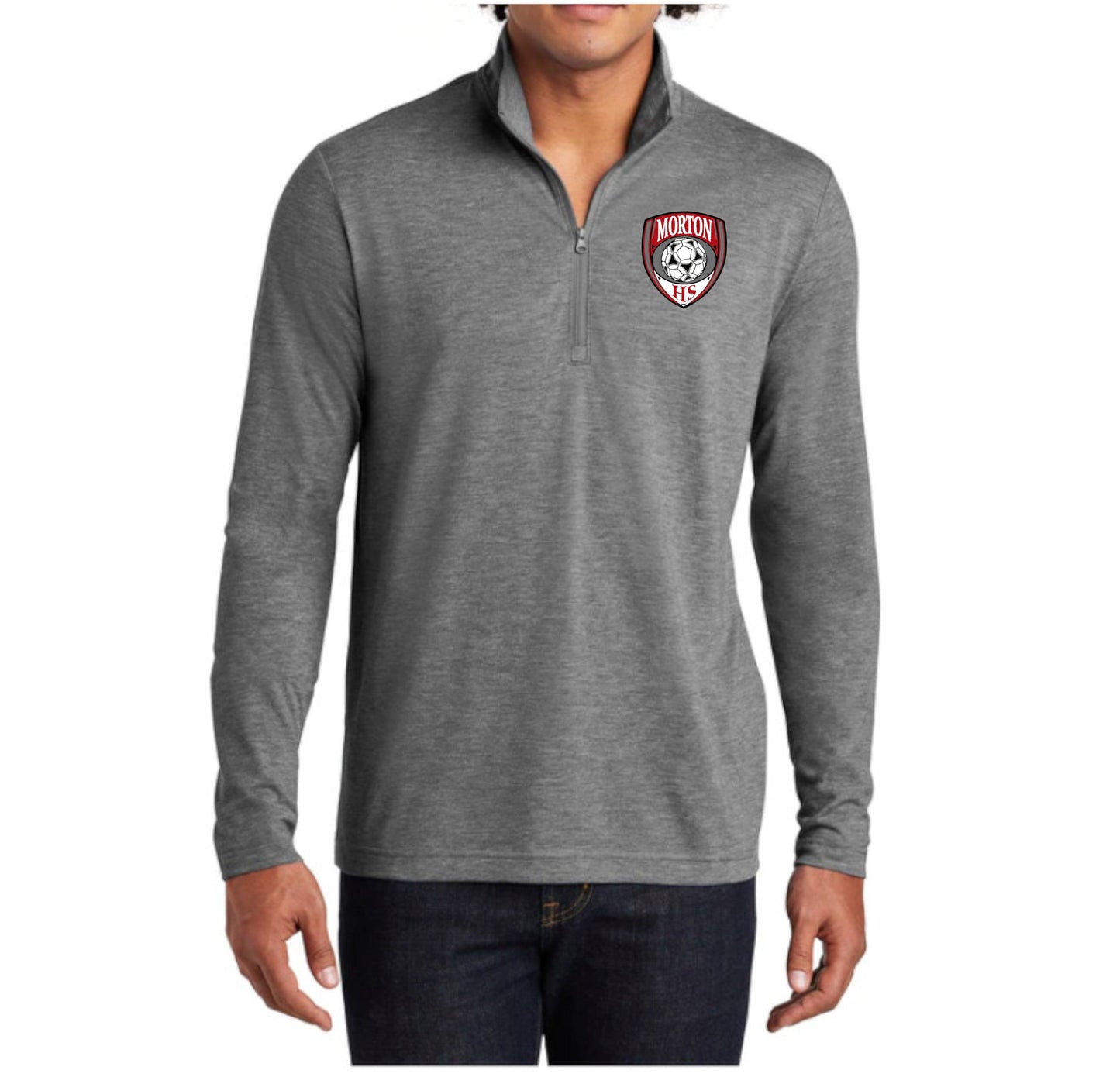 Morton HS Soccer Crest 1/4 Zip Lightweight Pullover