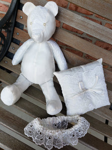 Wedding Memory Bear Made from Grandmother's Wedding Dress