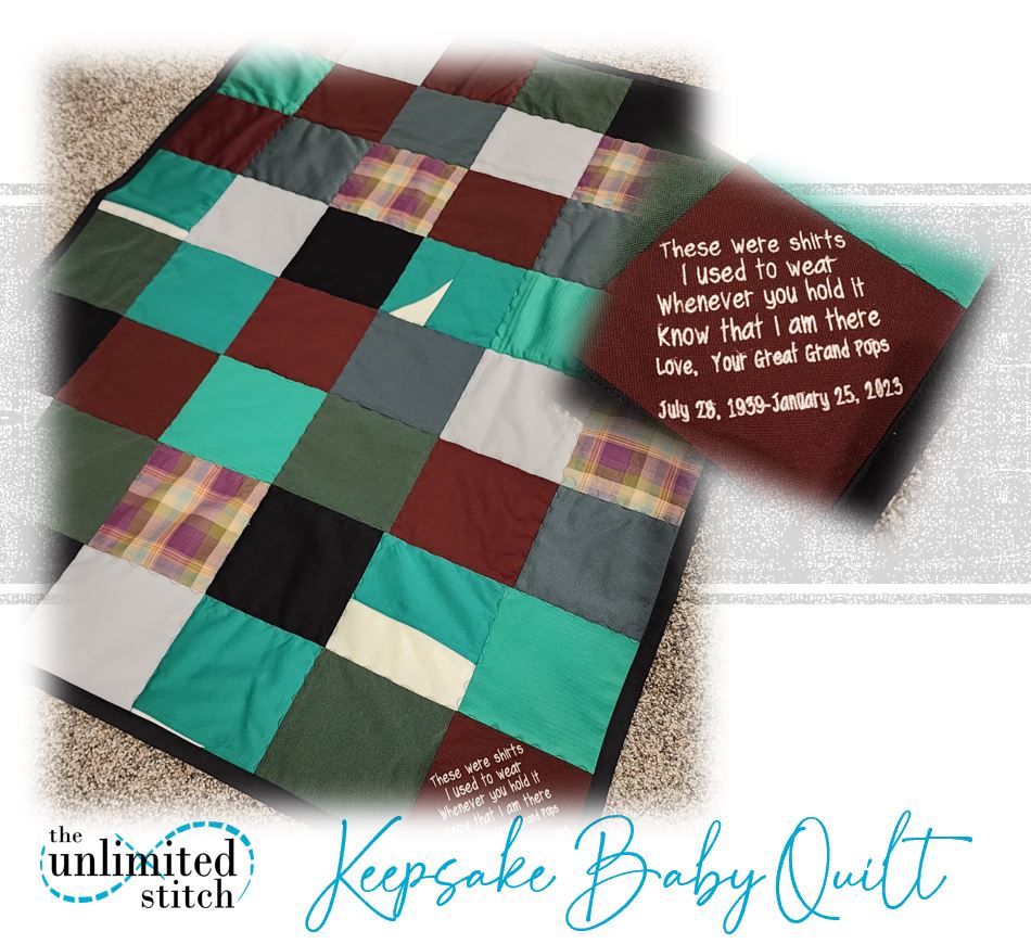 keepsake baby quilt from loved ones clothes