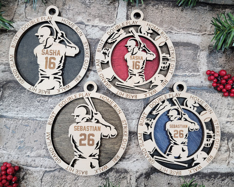 Personalized Baseball/Softball Sports Circle Ornament