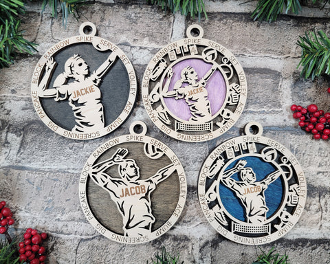 Personalized Volleyball Sports Circle Ornament