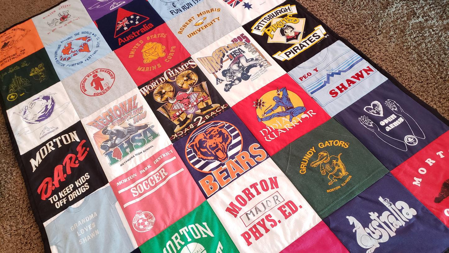 Classic Block T-Shirt Quilt | Most Popular Custom Memory Quilt