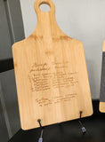 Personalized Handwritten Recipe Cutting Board – Laser Engraved Keepsake - Bamboo Cutting Board