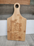 Personalized Handwritten Recipe Cutting Board – Laser Engraved Keepsake - Bamboo Cutting Board