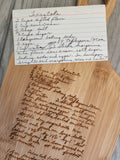 Personalized Handwritten Recipe Cutting Board – Laser Engraved Keepsake - Bamboo Cutting Board