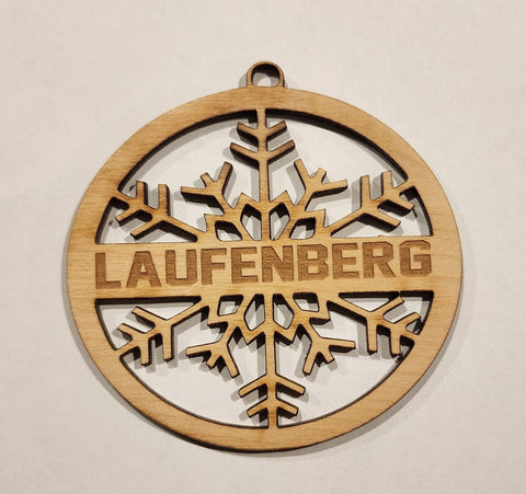 Personalized Name Snowflake Wooden Ornament