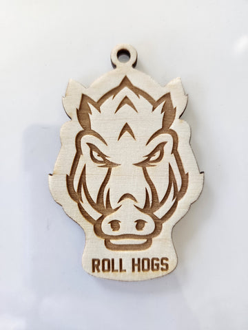 Morton Roll Hogs Wooden Ornament