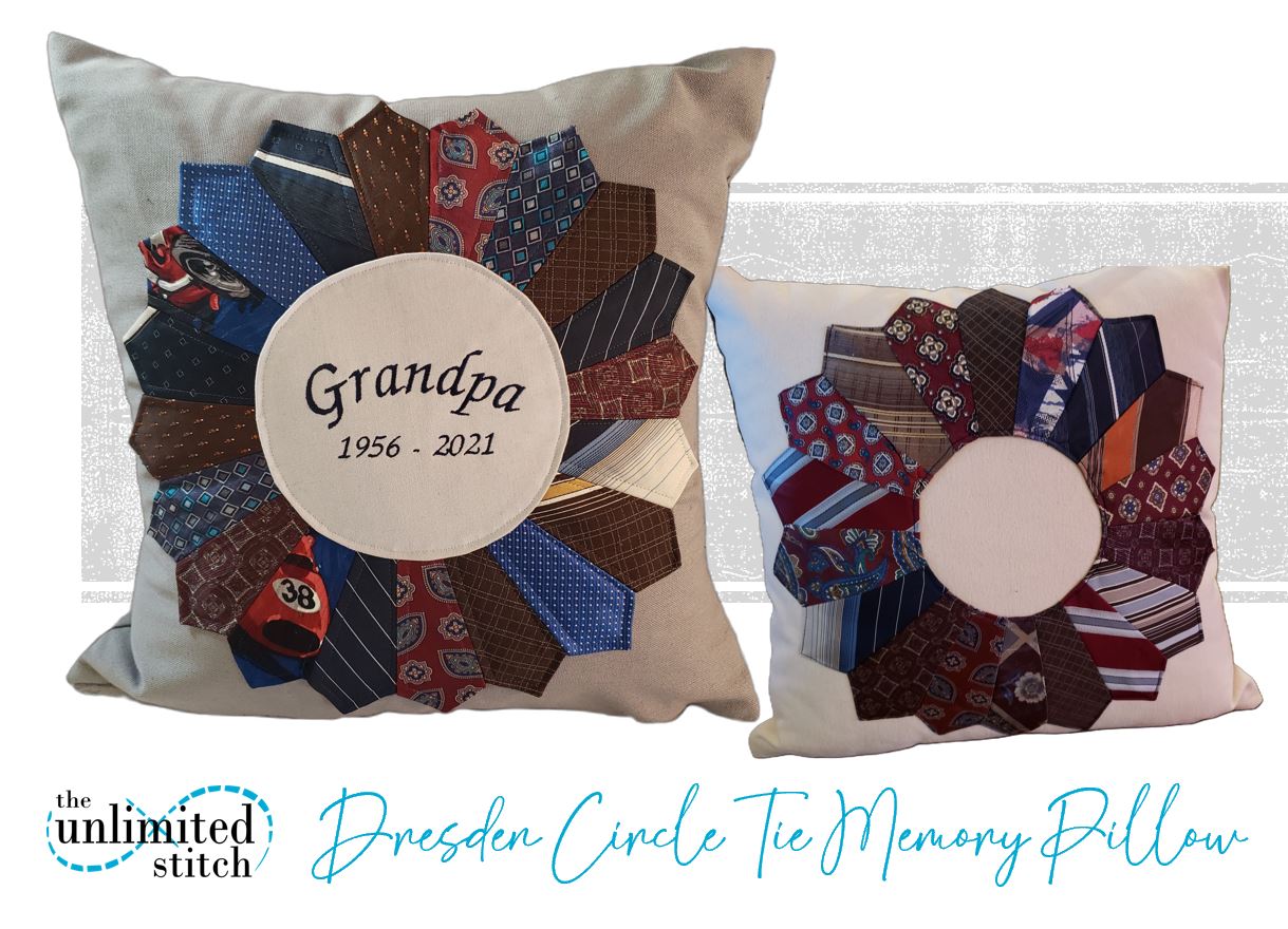 Memory Pillow Made from a Loved One's Ties - Dresden Circle