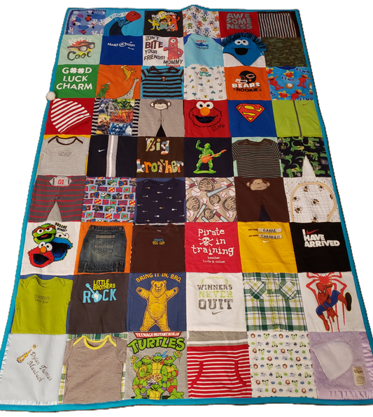 Baby & Childhood Memory Quilt – Custom Keepsake Made from Baby Clothes