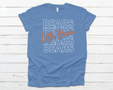 BEARS Stacked Lettie Brown Script Spirit Shirt