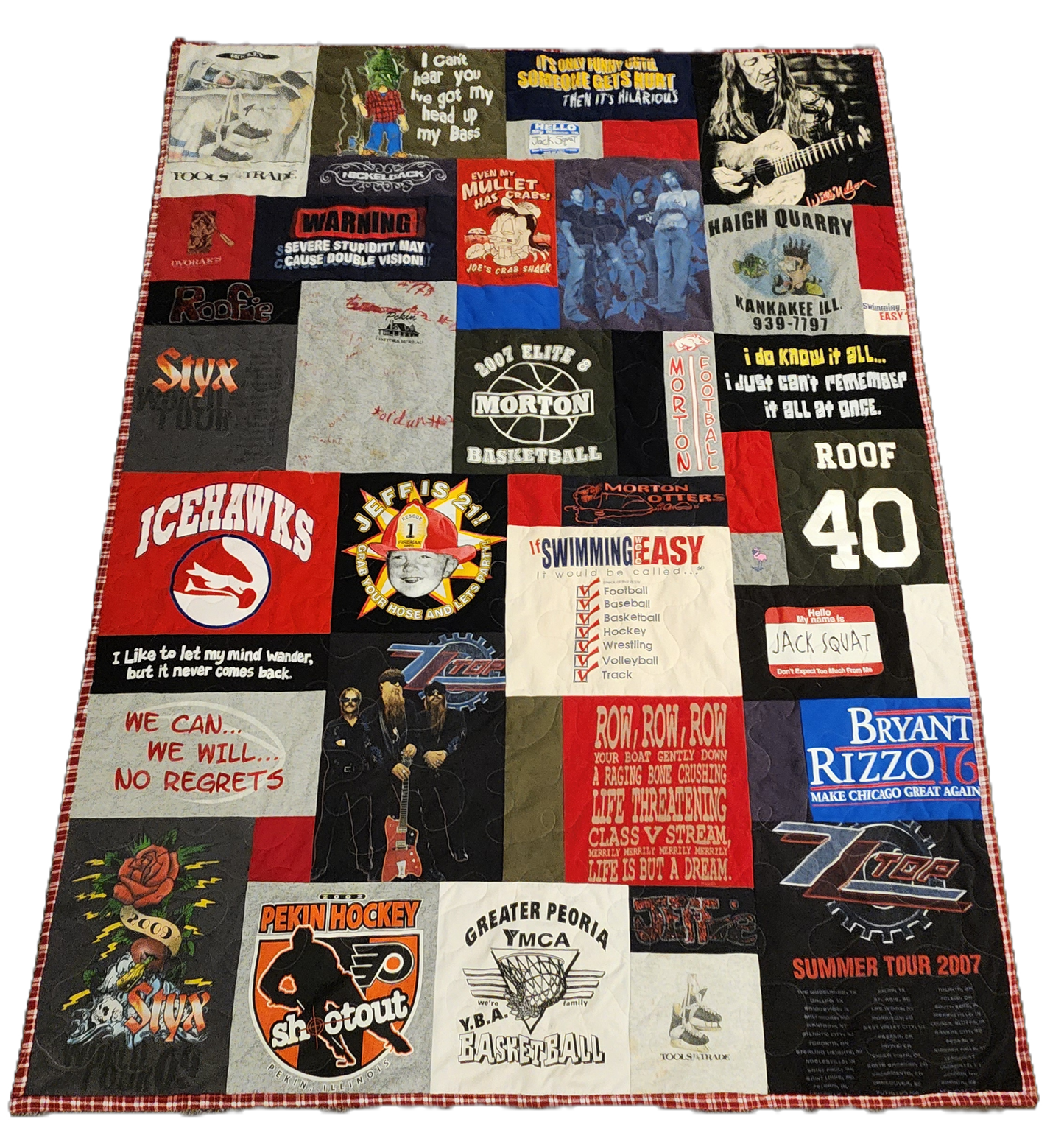 Crazy Quilt T-Shirt Quilt — Custom Graphic-Focused Keepsake Quilt