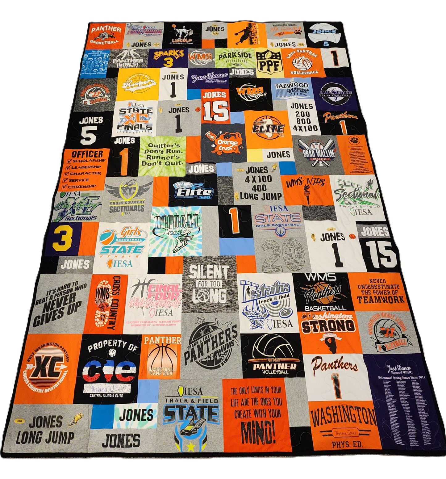 Crazy Quilt T-Shirt Quilt — Custom Graphic-Focused Keepsake Quilt