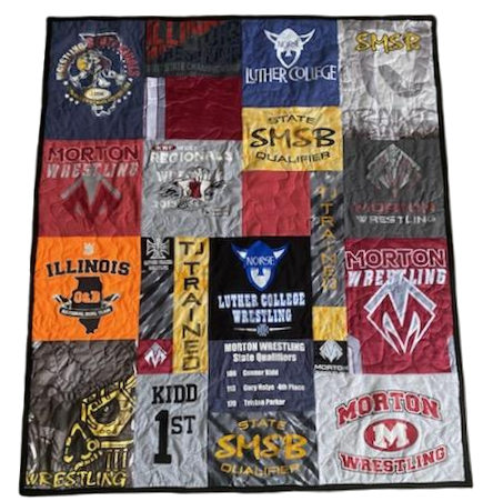 Crazy Quilt T-Shirt Quilt — Custom Graphic-Focused Keepsake Quilt