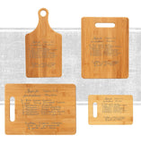 Handwritten Recipe Bamboo Cutting Board – Laser Engraved Family Heirloom