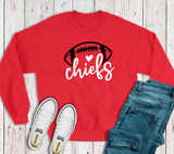 Chiefs Football Heart Red Sweatshirt