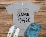Soccer Game Day on Short Sleeved Bella Tee - InStore