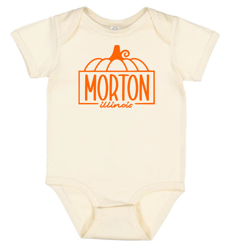 Morton Half Pumpkin Natural Onesie - Baby