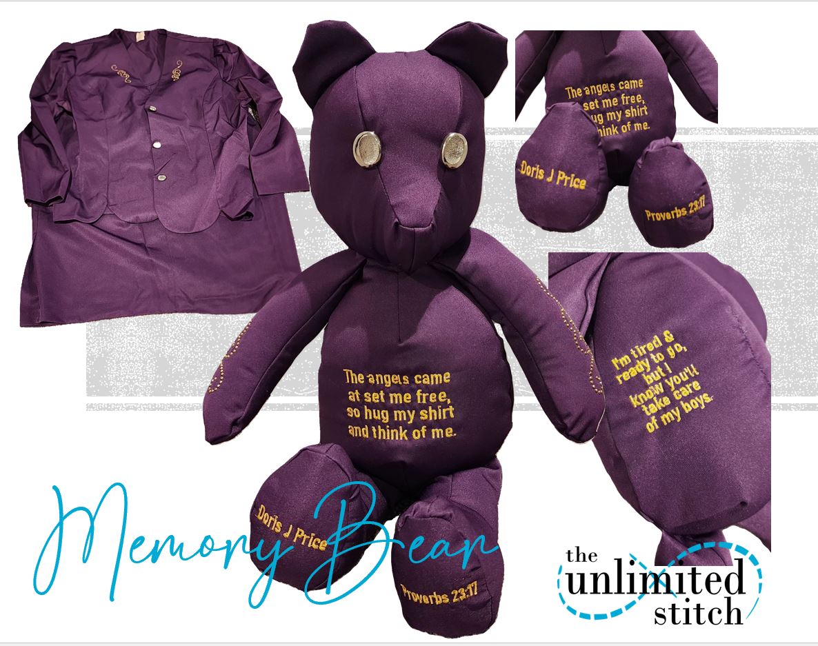 Memory Bear from Loved One’s Clothing - 14” & 18” Keepsake Bear