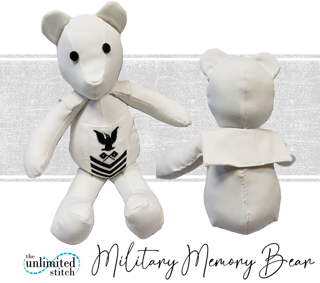 Military Memory Bear from Uniforms | 18" Service Keepsake Bear