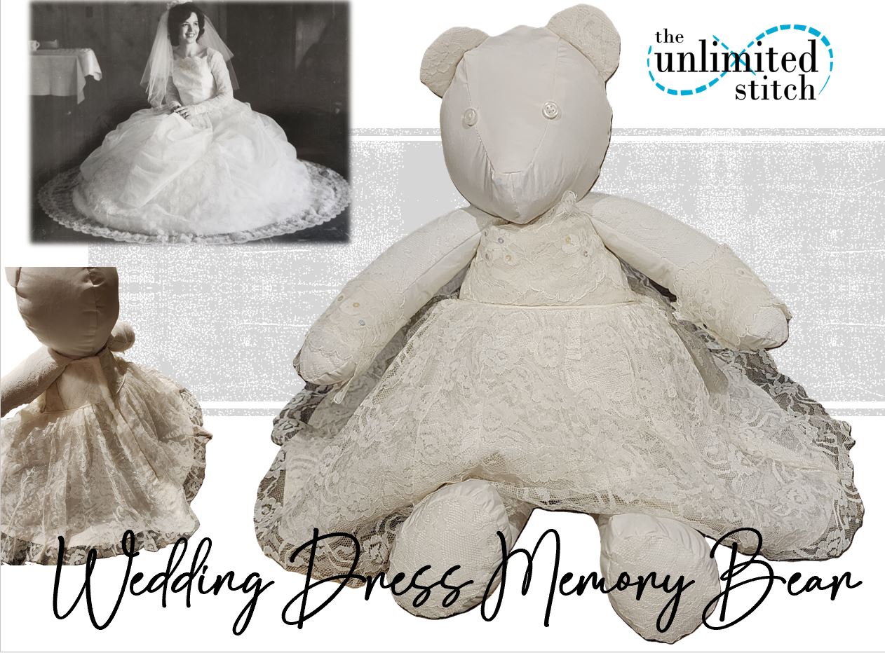 Wedding Dress Memory Bear with Dress