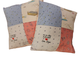 Patchwork Keepsake Memory Pillow Made from Loved Ones Clothing or Shirts