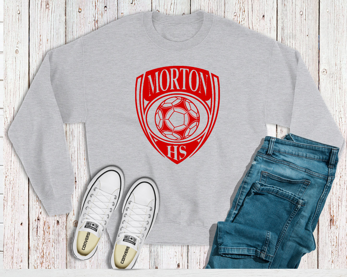 Morton HS Soccer Single Color Crest Sweatshirt