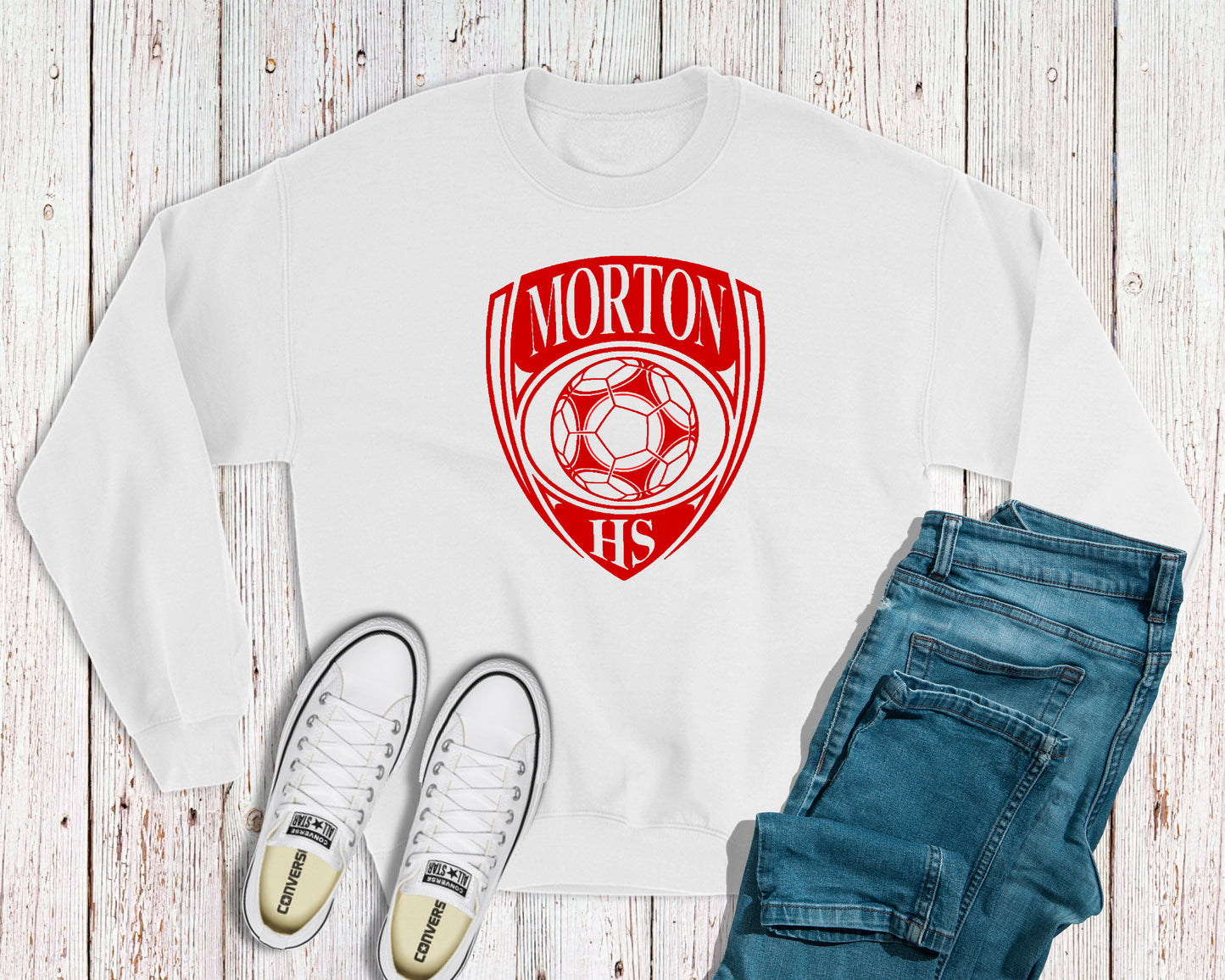 Morton HS Soccer Single Color Crest Sweatshirt