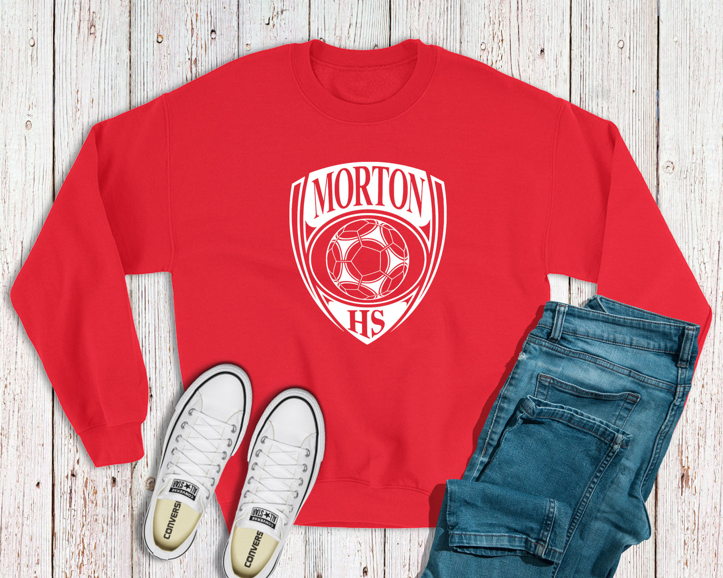 Morton HS Soccer Single Color Crest Sweatshirt