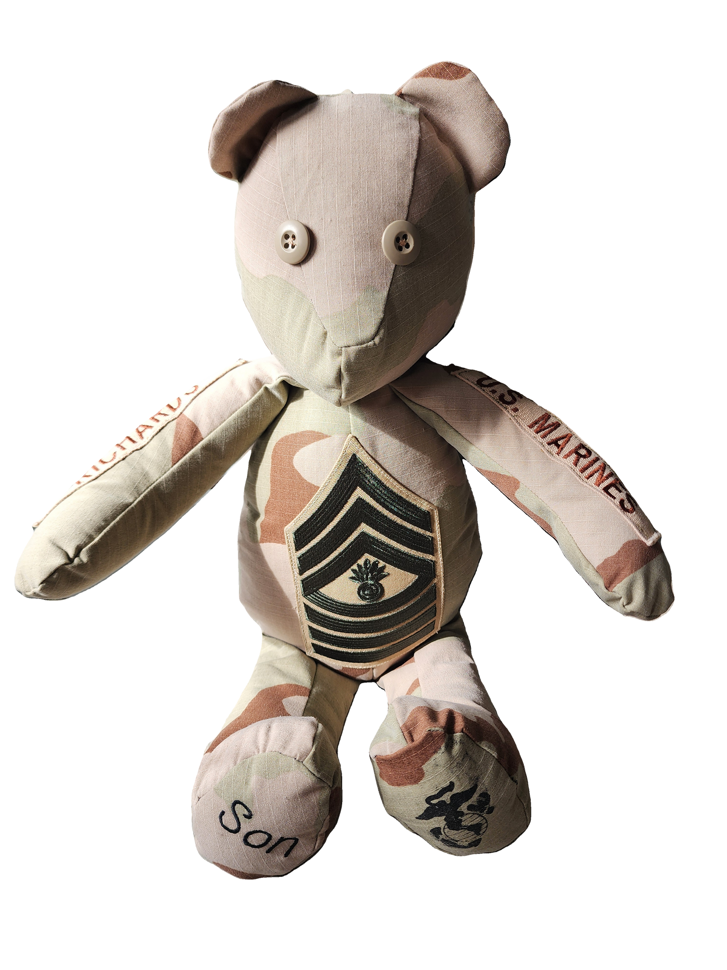 Military Memory Bear from Uniforms | 18" Service Keepsake Bear