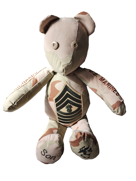 Military Memory Bear from Uniforms | 18" Service Keepsake Bear