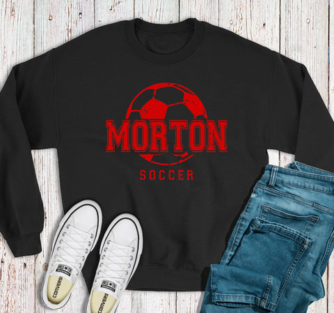 Morton Varsity Distressed Soccer Ball Sweatshirt