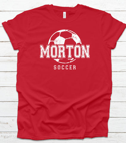 Morton Varsity Distressed Soccer Ball Tee