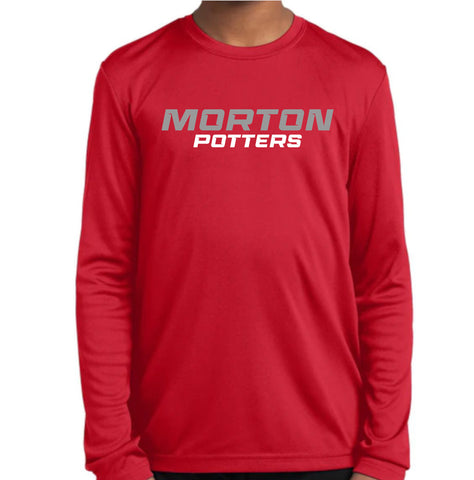 Morton Potters Raceway Red Long Sleeve Dri Fit Shirt- InStore