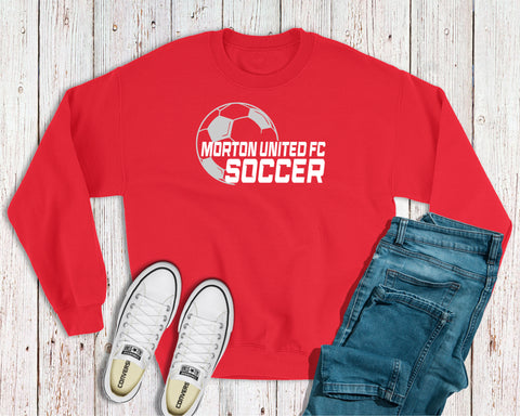 Morton United FC Soccer Ball Crew Sweatshirt