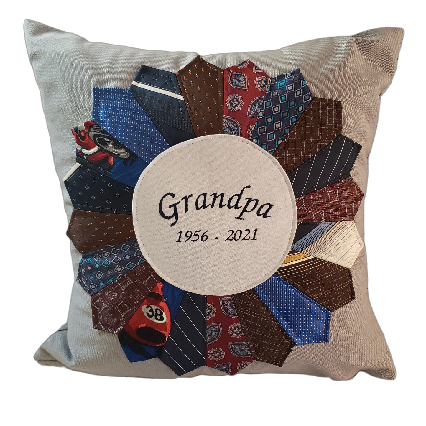 Memory Pillow Made from a Loved One's Ties - Dresden Circle