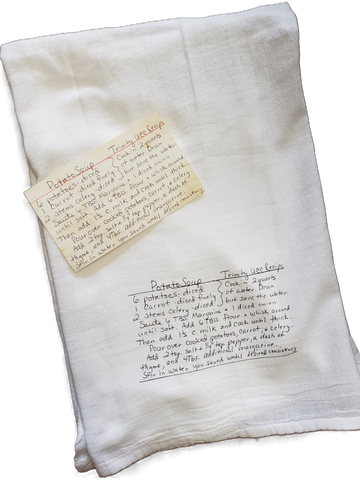 Handwritten Recipe Tea Towel – Original or Cleaned Image Option