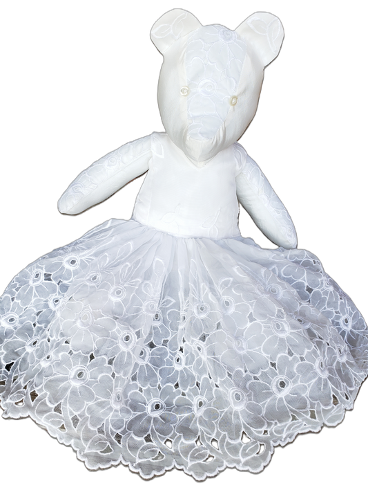 Wedding Dress Memory Bear with Dress