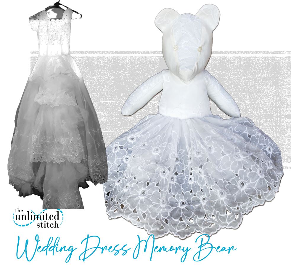 Wedding Dress Memory Bear with Dress