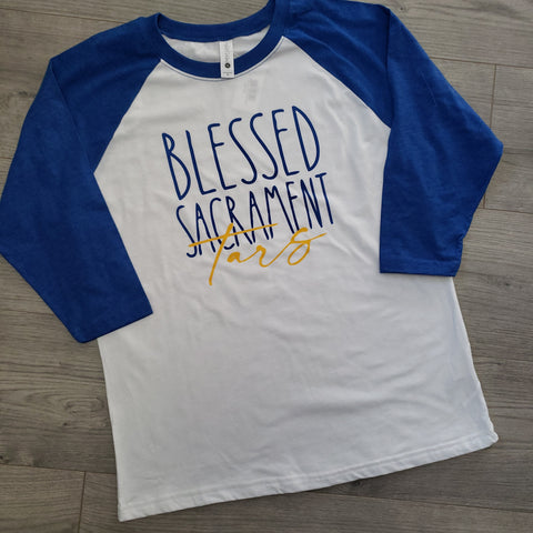 Blessed Sacrament RD 3/4 Sleeve Raglan- InStore