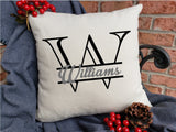 Personalized Name Pillow (Split Engraved Letter)