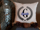 Personalized Name Pillow - Split Block Font with Leaves Frame