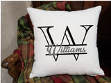 Personalized Name Pillow (Split Engraved Letter)