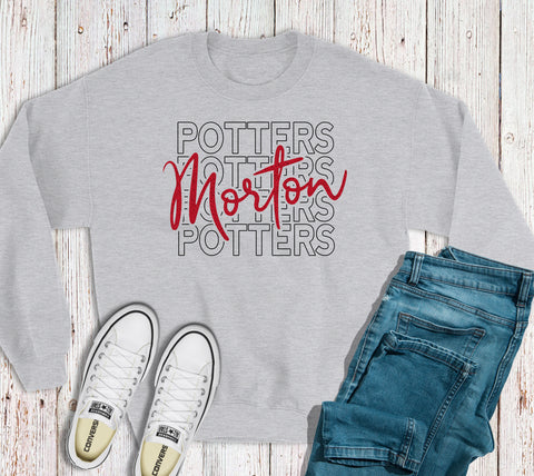 Potters Stacked Morton Script Crew Sweatshirt