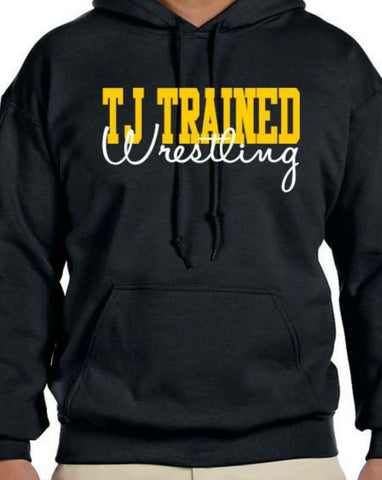 TJ Trained Varsity Wrestling Black Hoodie