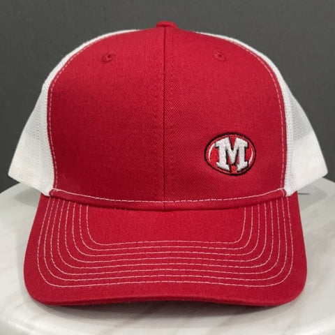 Red Vintage Trucker Hat with Morton M