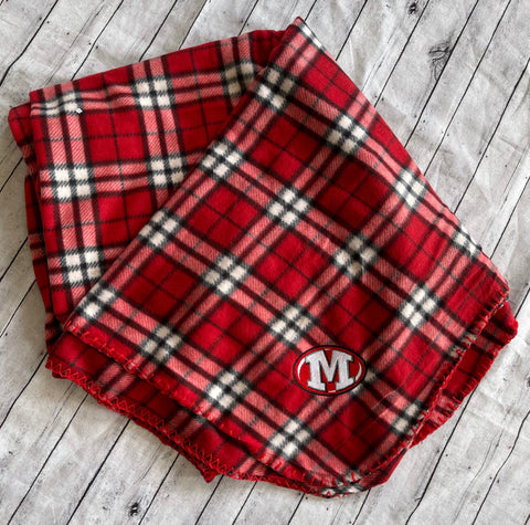 Morton M Red Plaid Fleece Throw Blanket