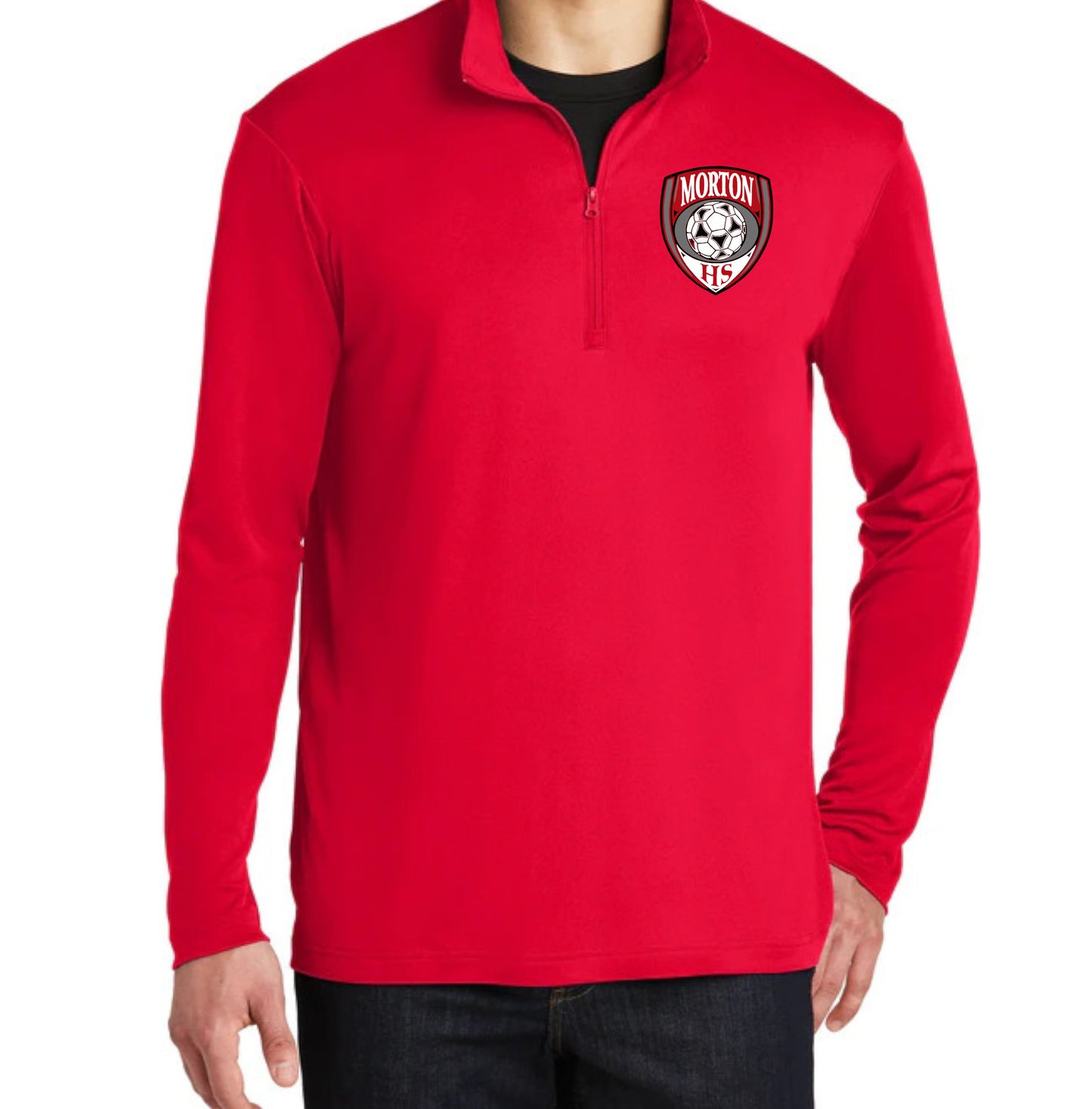 Morton HS Soccer Crest 1/4 Zip Lightweight Pullover